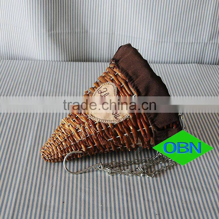 Hot sale wicker decor wholesale rattan flower basket hanging basket