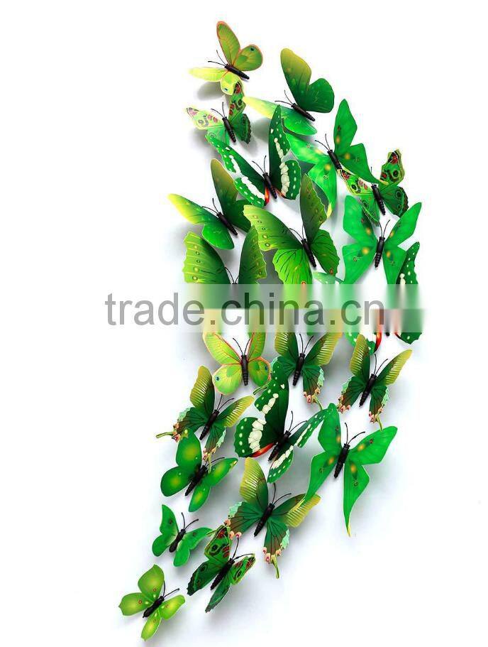 12PCS 3D Butterfly Wall Stickers Decoration Art Decorations 4 size