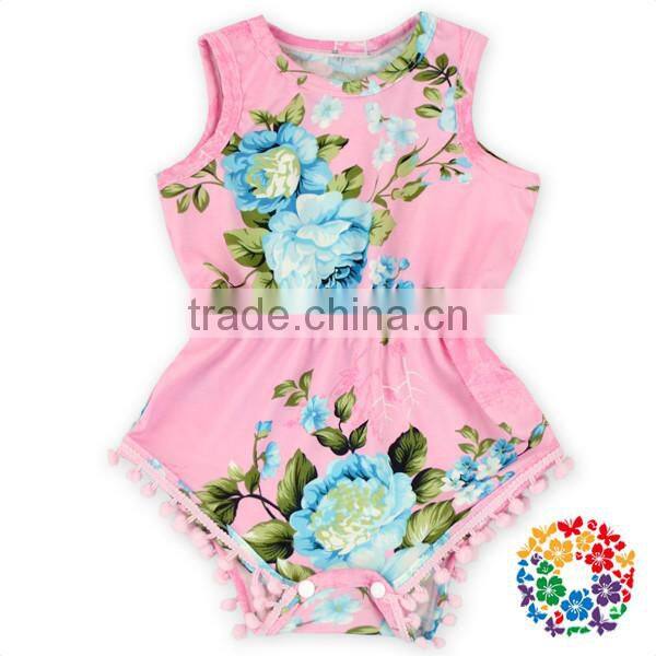 Hot Selling Infant Sleeveless Chicken Bodysuit Sunsuit Flower Patriotic Baby Clothing Children Romper