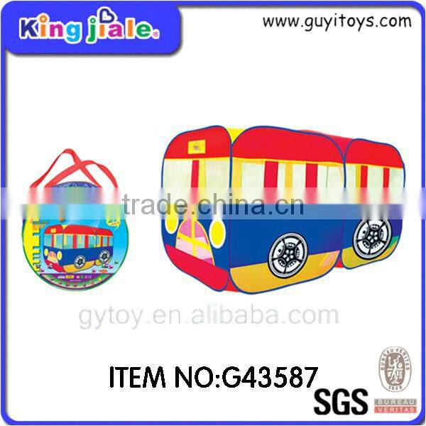 Kids playing bus tent