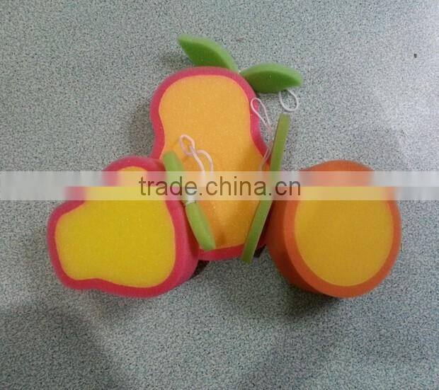 Fruit pear shape sponge customized shape cleaning sponge kitchen sponge can be printed logo