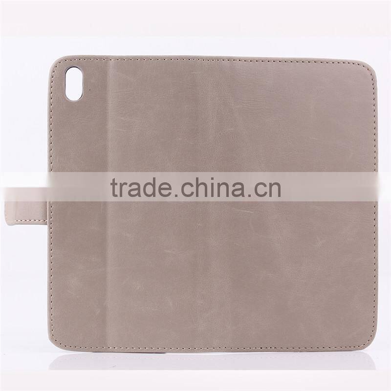 High quality crazy-horse PU card bumper/pocket cell phone case for HTC