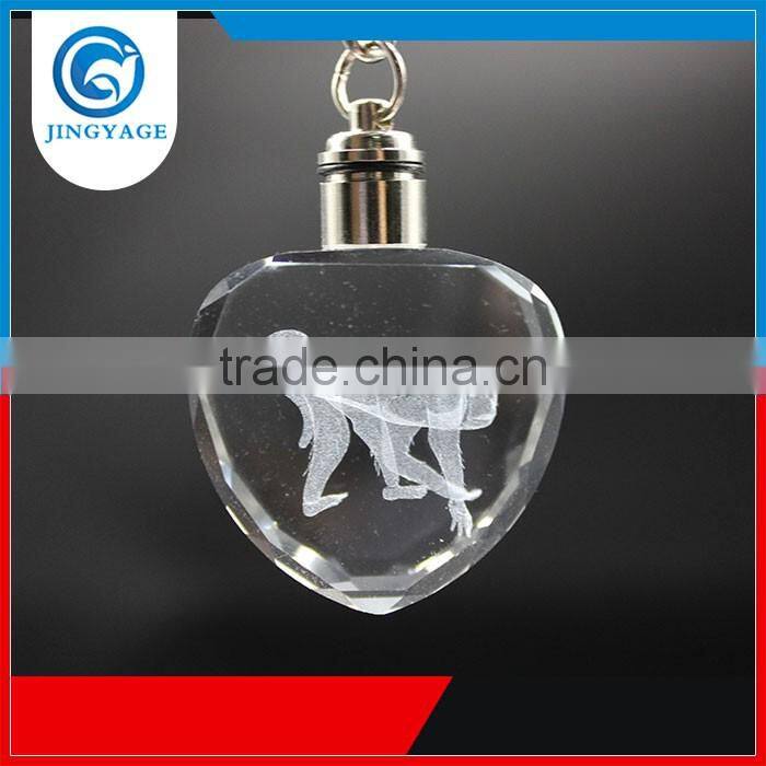 3D Laser Engraved Animal Round Crystal Key chains Souvenir Gifts