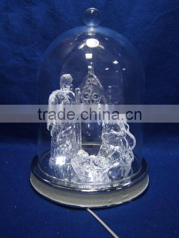 Acrylic Christmas Hanging Ball Baby Blocks Decorations with Color Changing LED