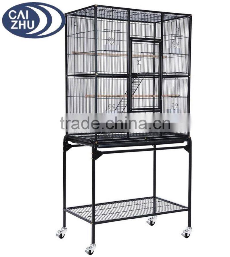 63" Inch Indoor Bird Parrot Chinchillas Ferret Cage Cockatiel House w/Stand Metal Wheel