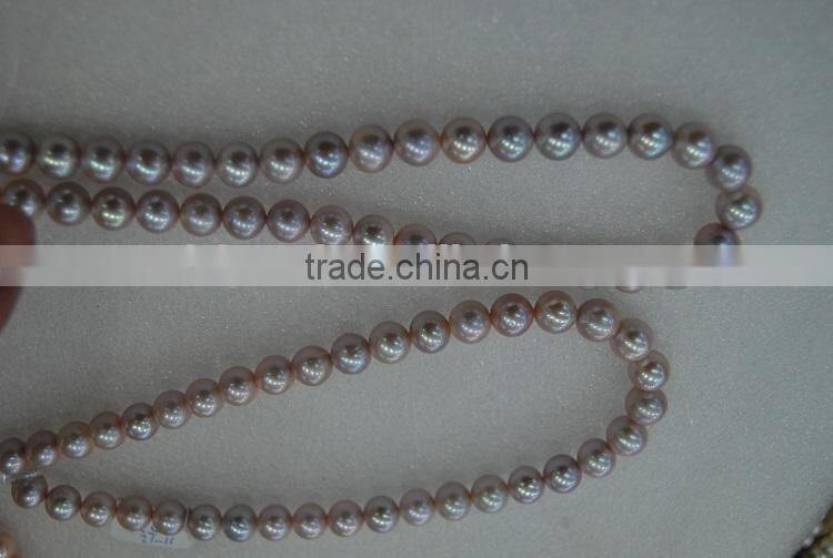 new 10-11mm purple round freshwater pearl 16 inches strand