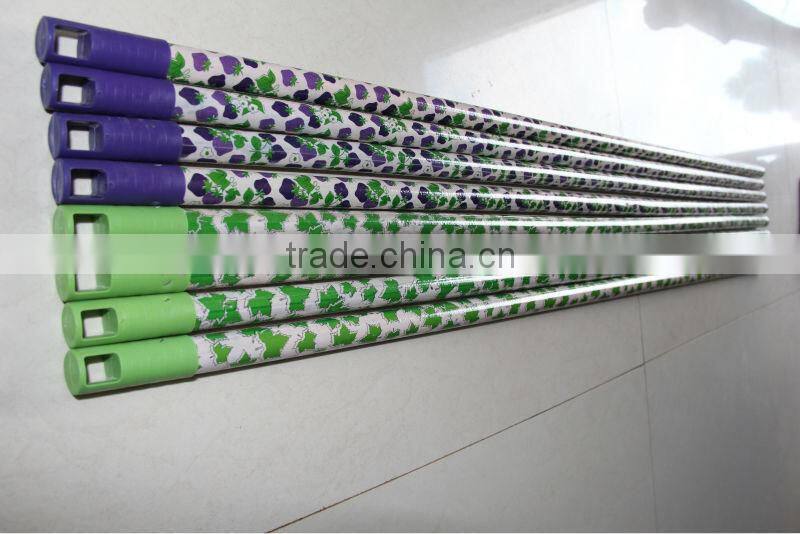 120X2.2cm PVC coated wooden broom mop handle stick with various design