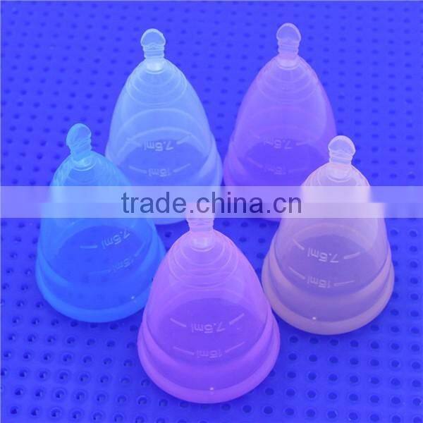 Novelty silicone menstrual cup for travel and sports