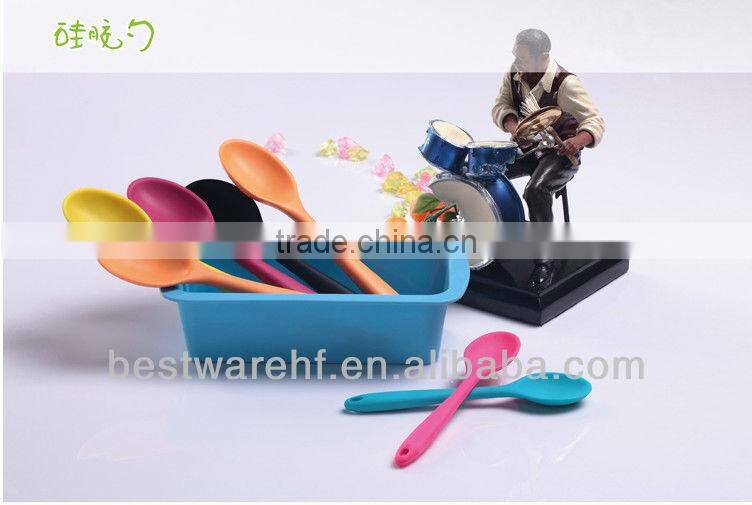 silicone spoon with stainless steel handle