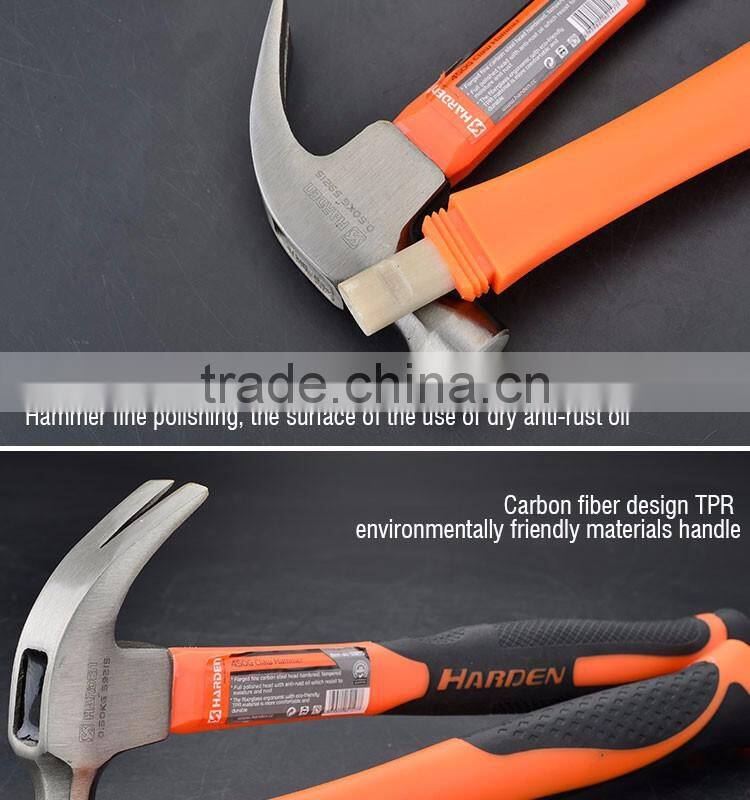 Professional Carbon Steel Hand Tool Fiberglass Handle Claw Hammer