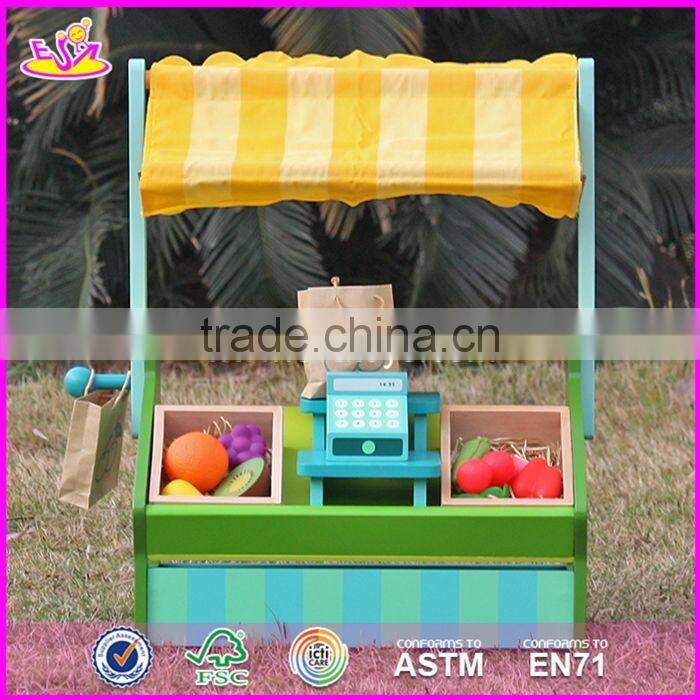 2017 New design funny fruit play set wooden kids supermarket W10A060