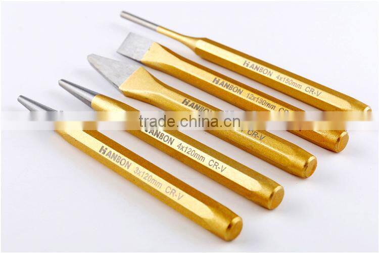 5 Pcs Gold-plated Quality Pin Punch Sets