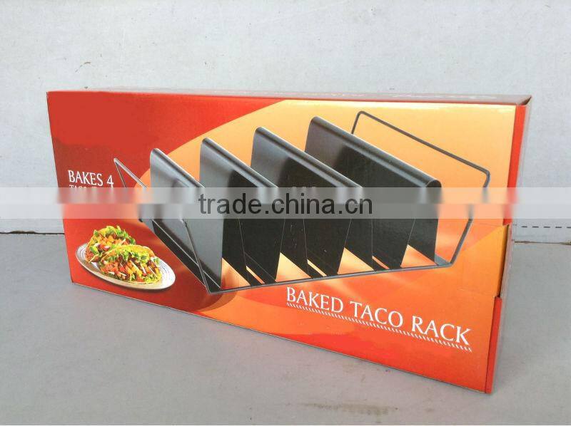 Non-stick baked taco & bacon rack