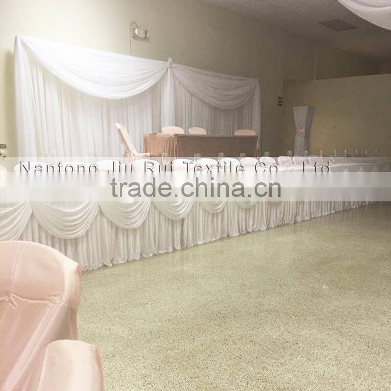 3m ,4m , 5m , 6m ,7.5m Length x75cm Height shiny beautiful ice silk with swag table skirt