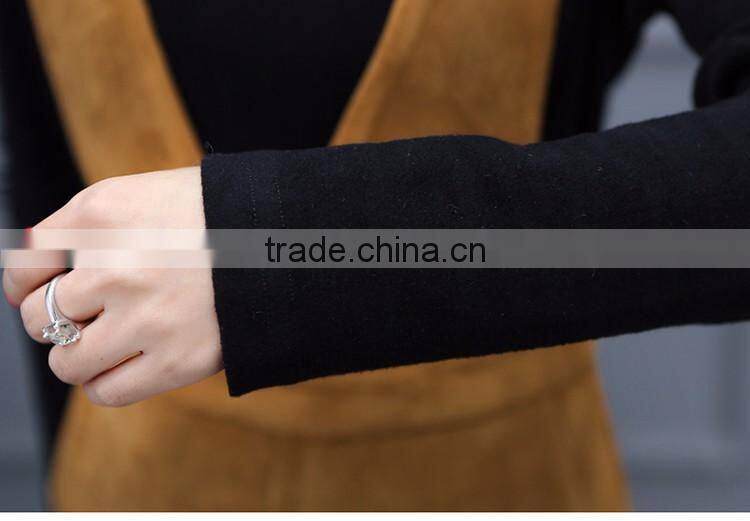 2016 manufacturer autumn-wear fashionable 100% cotton ladies dress with strap