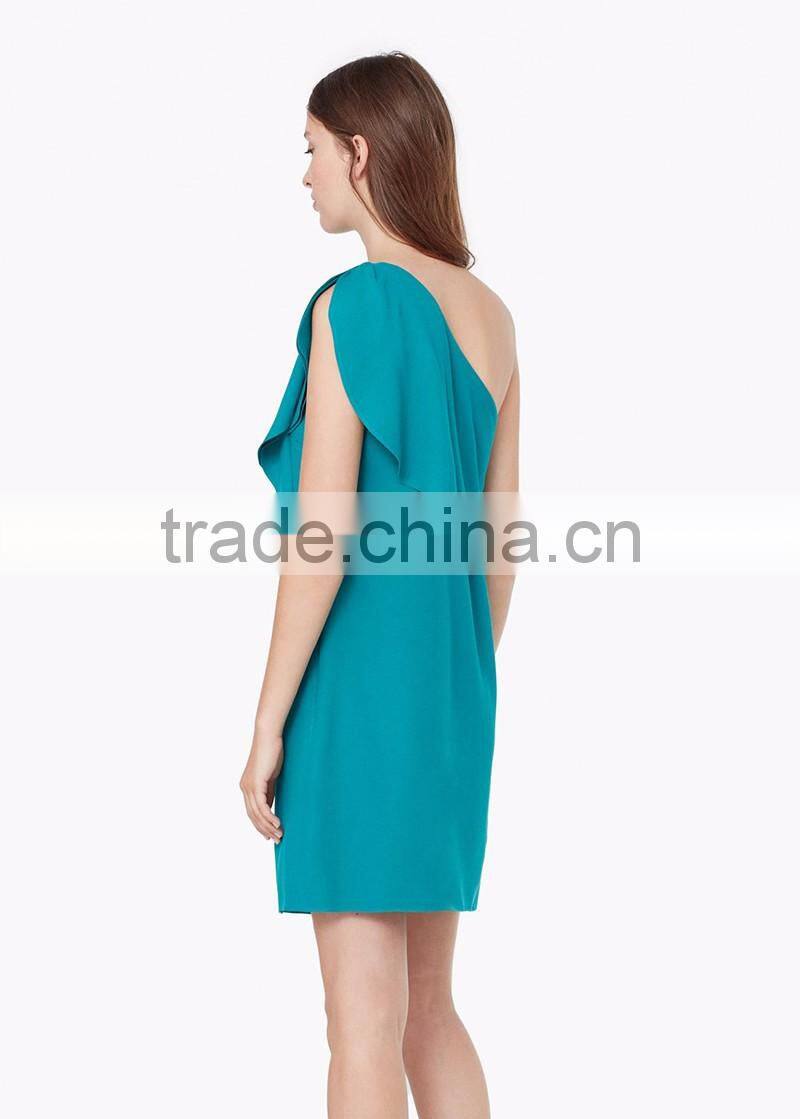 pleated sexy party one shoulder dress pattern