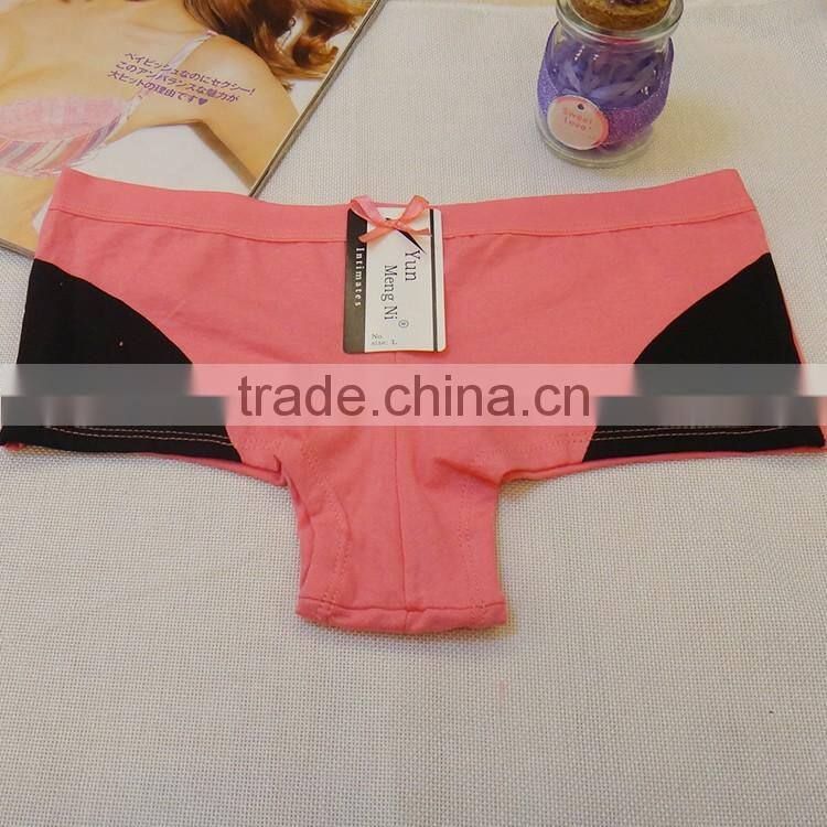 Color block with applique wholesale hot teen gilrs panties stock active women boxer underwear
