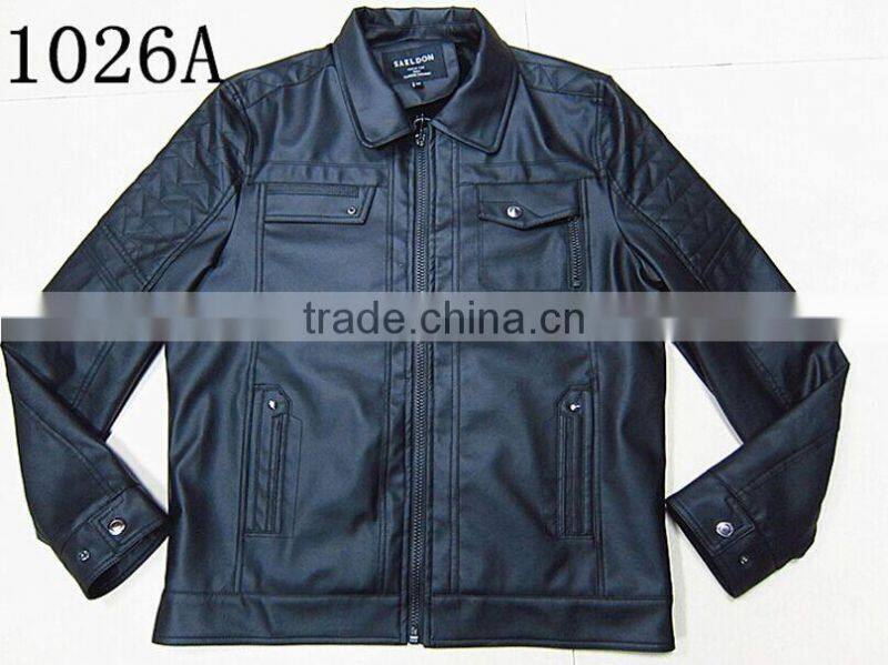 stocklot Winter coat pu leather jacket for men