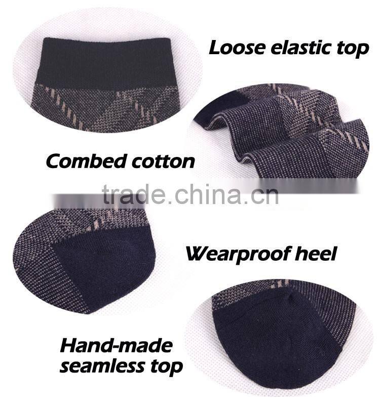 Low MOQ Wholesale OEM Custom Man Socks Business Cotton Socks diamond pattern