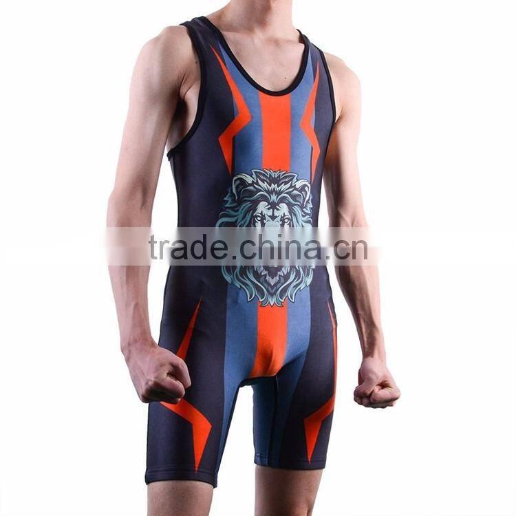 OEM cheap and professional low cut custom made wrestling singlet for sale