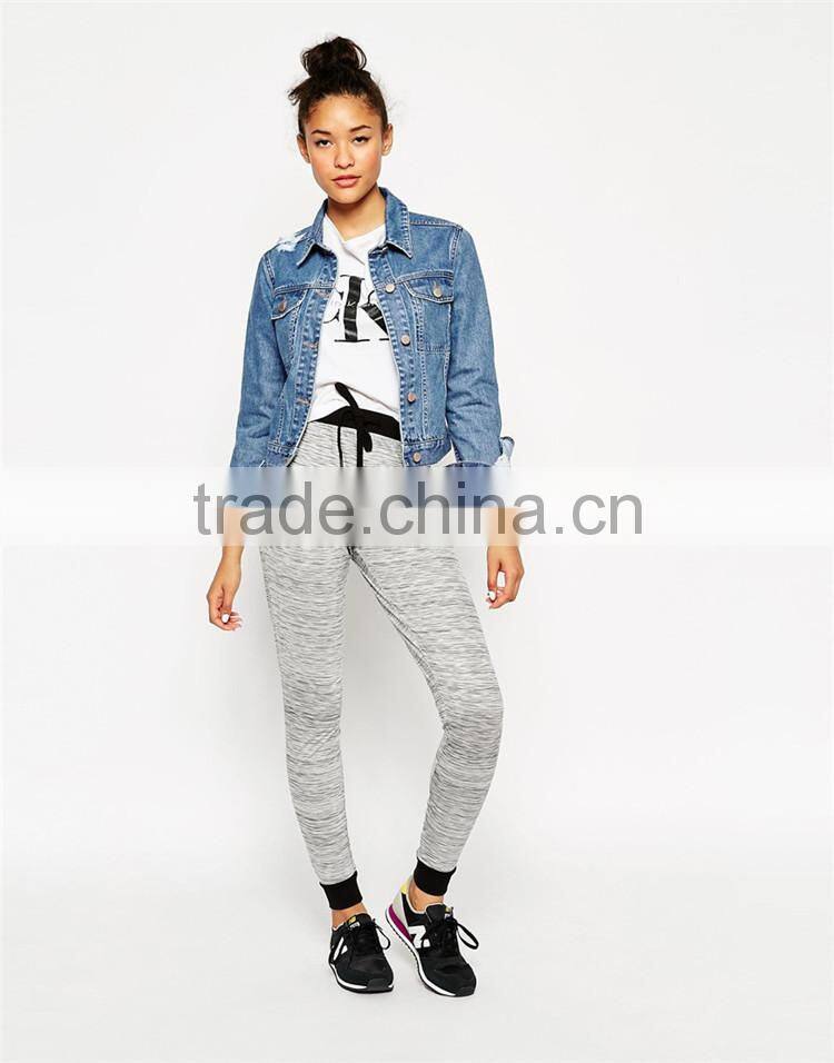 Womens lightweight space dye joggers with contrast cuff fashion jogger pants wholesale