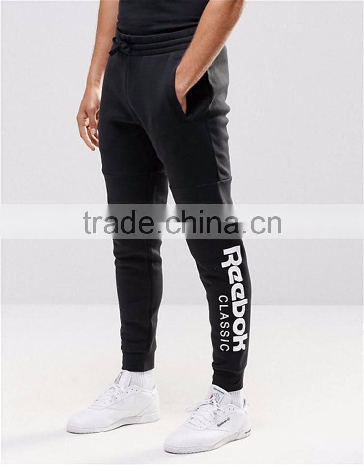Custom Logo Side Print Men Cotton Thick Causal Sport Gym Joggers With Pocket Side Drawstring Pants