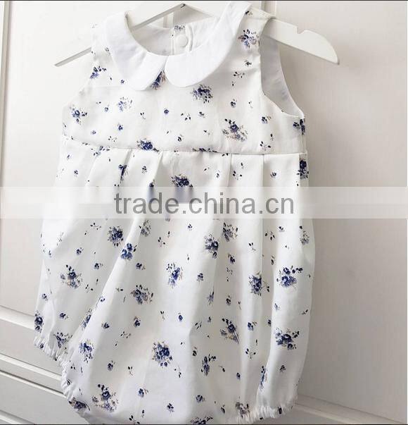 Children Summer Frocks Designs Infant Floral Vintage Bodysuit Baby Girls Off-shoulder Romper