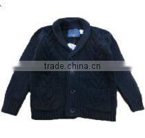 Fashion Lapel Collar Baby Boys Pattern Knitwear Cotton Children Cardigan Knitwear