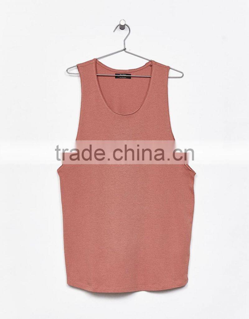 2017 custom new design sleeveless plain cotton t shirt men