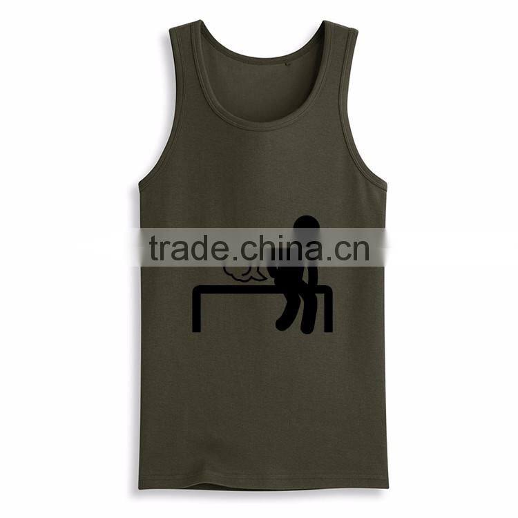 Latest Top Design Wholesale Silk Screen Funny Printed Bulk Open Side Tank Top