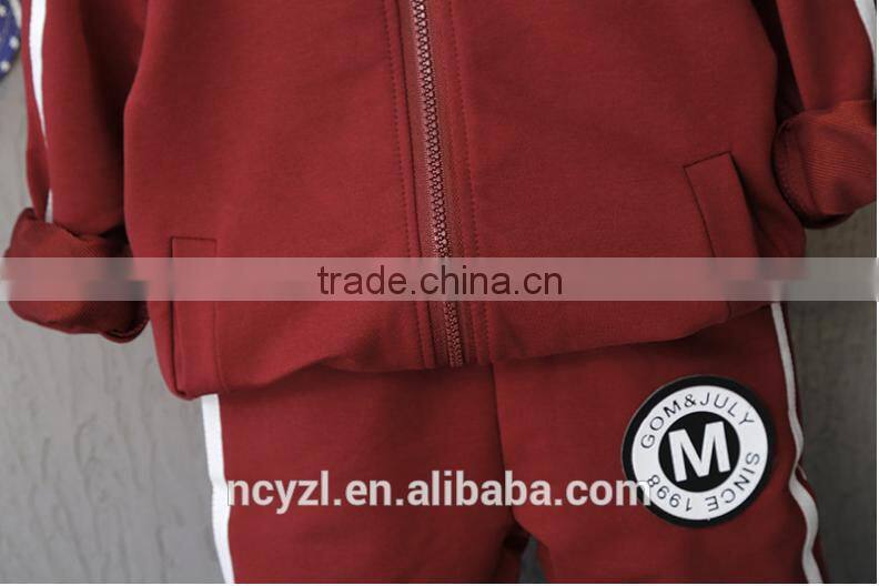 fashion casual cotton kids boys sport clothes and zip up hoodies sport wear sets