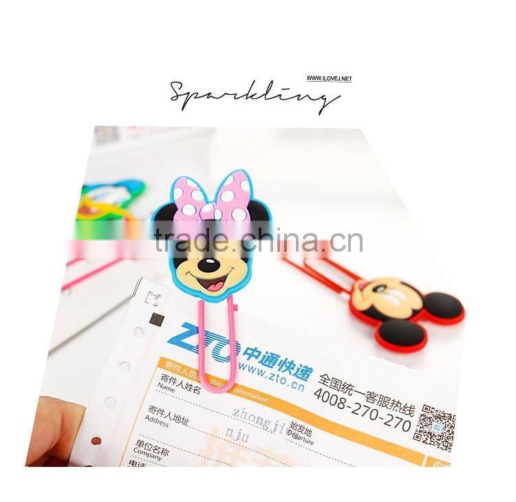 Mickey shape paper clip customizable planner PVC clip