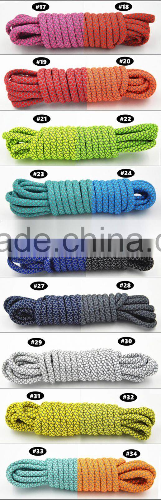 Round Tough Reinforced 3M Reflective Boot Lace Shoelaces Factory Product Professional Vintage Shoelaces Custom Manufactuer