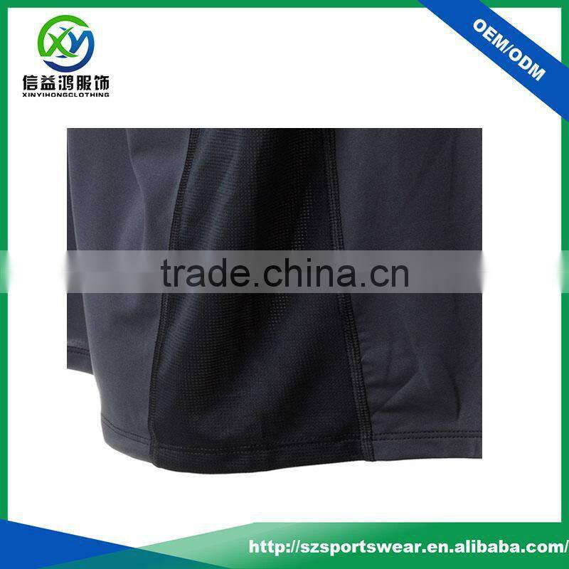 New design Polyester blend mesh Lightweight Black Long Sleeve Sport T-shirt