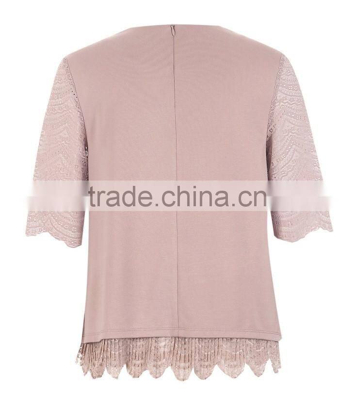 Women's layered hal sleeve t shirt China women's clothes suppliers