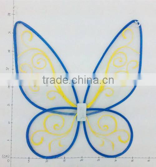 factory wholesale blue color net yarn material butterfly wings for kids