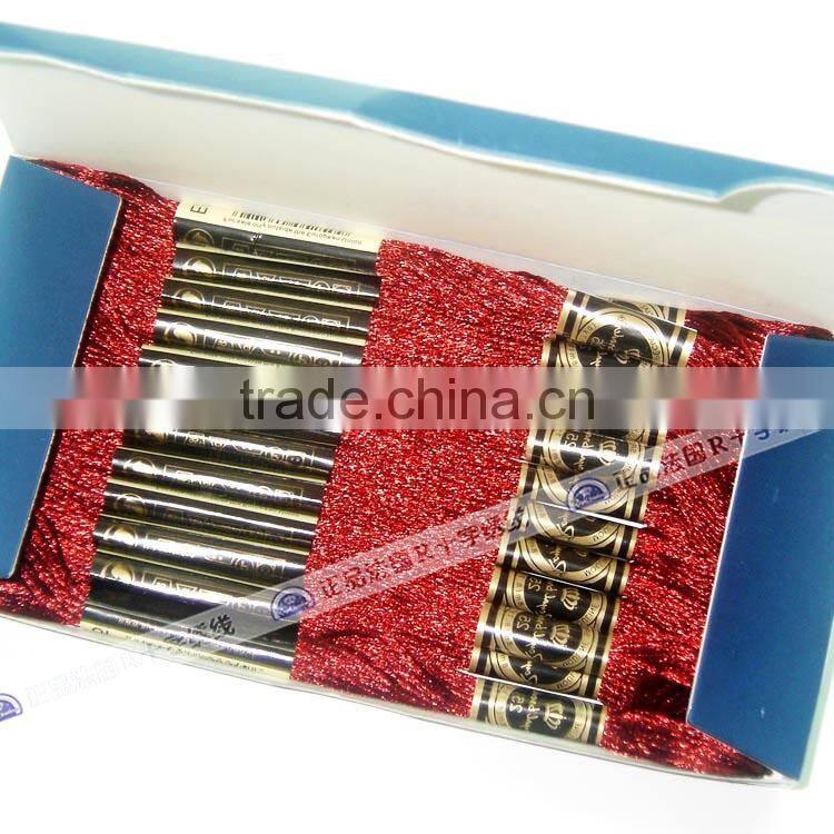 Wholesale cross stitch thread floss similar with dmc colors metallic embroidery thread for cross stitch 12 pieces for 1 box