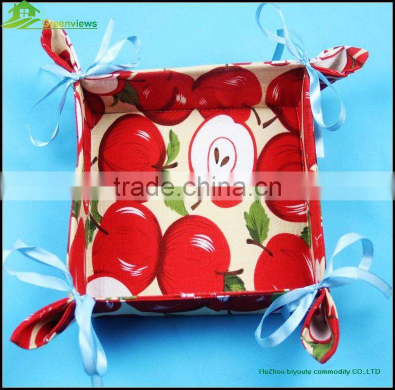 Vegetable Fruit Foldable polyester Washing Basket Draining Strainer Basket colorful paper string storage basket box