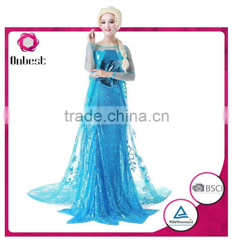 Wholesale cheap cartoon costume for adult elegant costume frozen hot anna dress anna costume