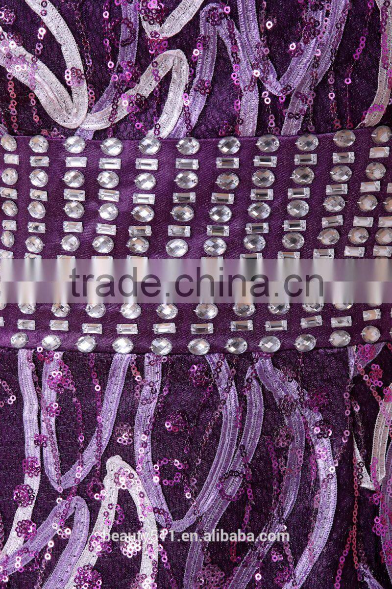 Mermaid one shoulder Floor-length Satin Sequined with Sequins prom evening dress party dress P004