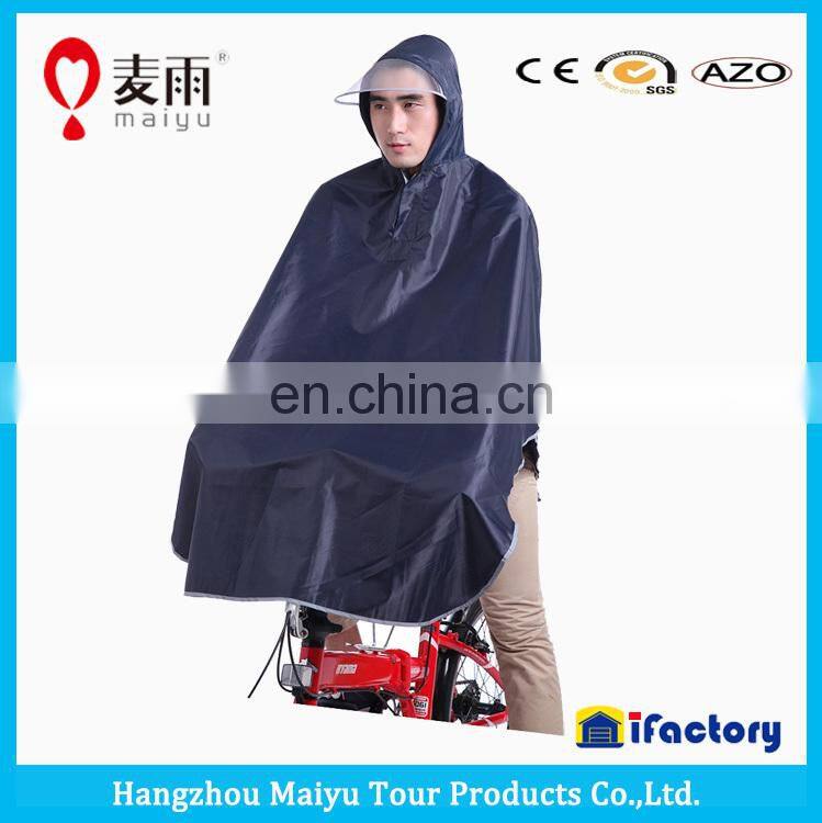 Maiyu high quality oxford with pvc coating bicycle rain poncho