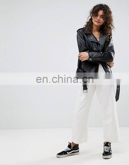 women popular designs custom pu leather jackets