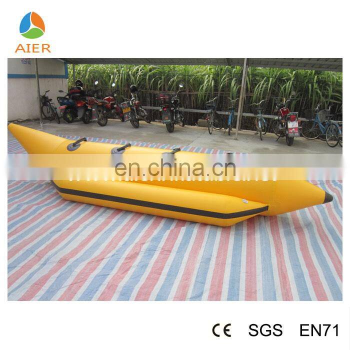 Small yellow Inflatable floating banana boat