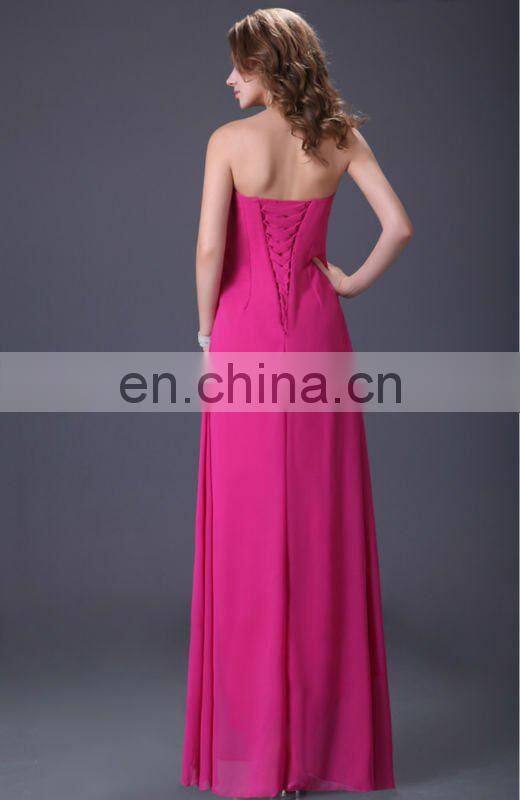 Grace Karin Strapless Chiffon Long Bridesmaid Dress With Four Colors CL3105-1
