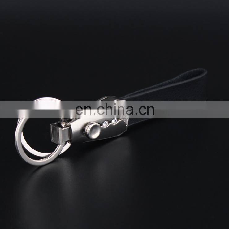 double ring leather keychain laser pointer keychain