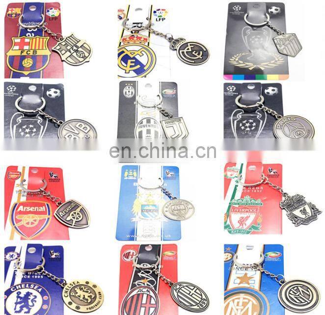 Europe's Football leagues Club Keychain Soccer Club Logo Bronze Keychain