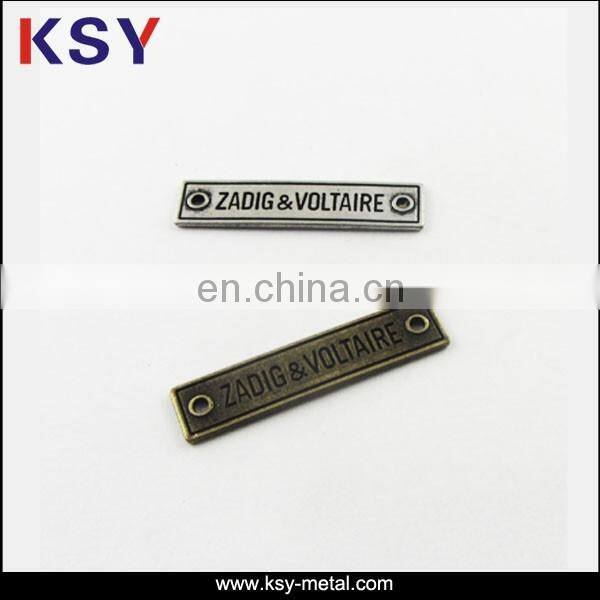 Garment and handbag metal label for wholesale