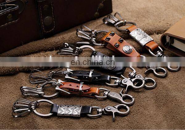 2015 NEW DESIGN RETRO VINTAGE RIVET LEATHER KEYCHAINS
