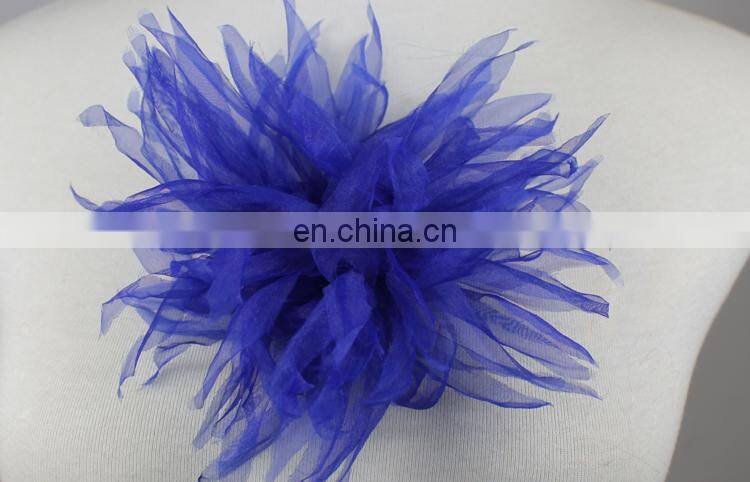 Fancy flower artificial organza brooch flowers handmade brooch