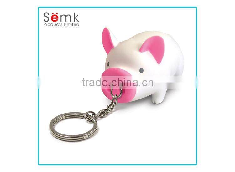 Popular promotional gifts plastic soft PVC piggy shaped key chain